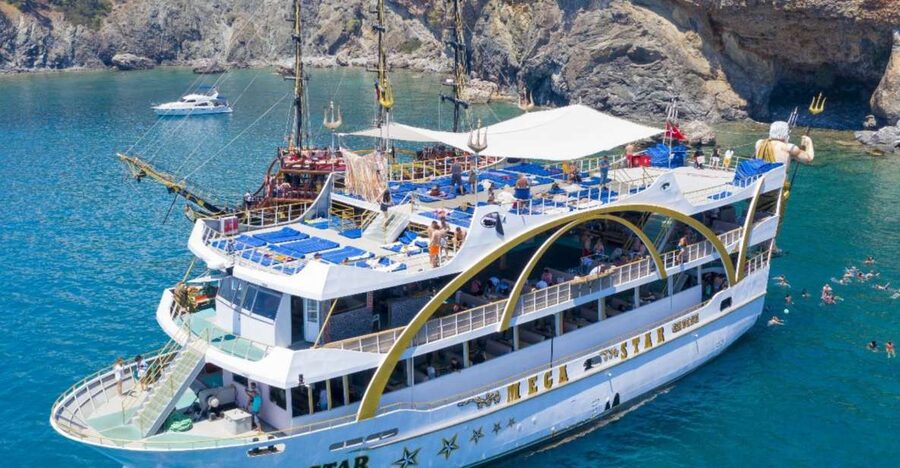 Antalya & Kemer: Megastar Catamaran Cruise With Foam Party - Kemer and Antalya from a big catamaran, not a cramped tour boat