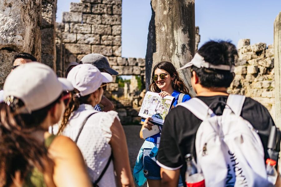 Antalya: Perge, Aspendos, City of Side, and Waterfalls Tour - Side and the Temple of Apollo: ruins plus Mediterranean views