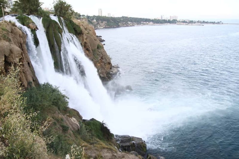 Antalya Private City Tour Waterfalls and Old Town Boat Tour - Lower Düden Falls: Watching the Water Hit the Sea