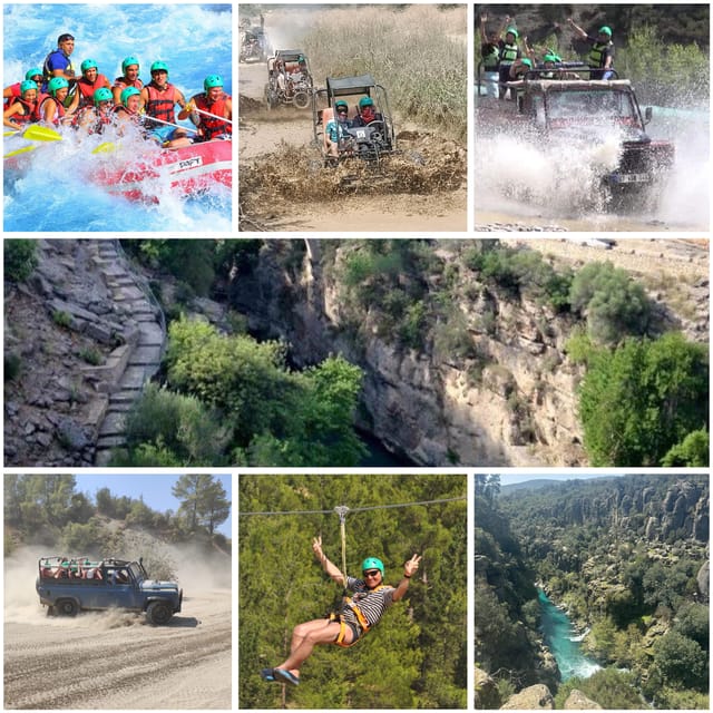 Antalya: Rafting Jeep Buggy&Quad Safari zipline canyon visit - A full-day combo in Antalya Province