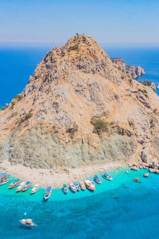 From Antalya: Suluada Island Boat Trip with Lunch - Stop 1 on Suluada Island: the swim stop, the white-sand look, and the Love Cave