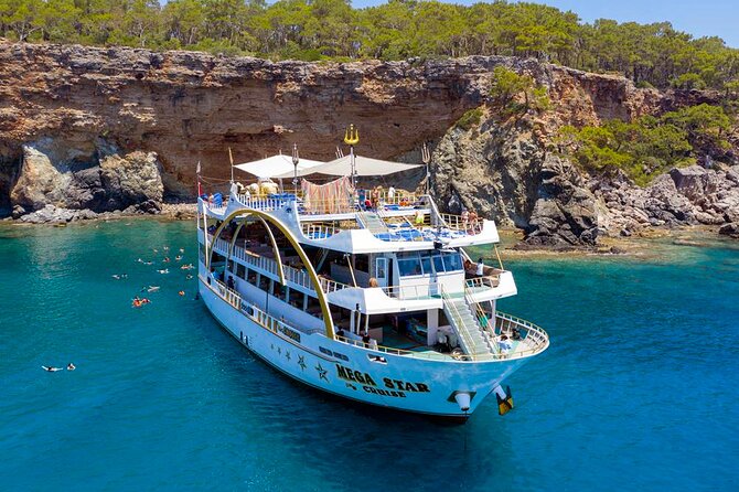 Kemer Mega Star Boat Trip With Hotel Transfer and Lunch - Board the Mega Star at Kemer Marina: a quick hop onto the water